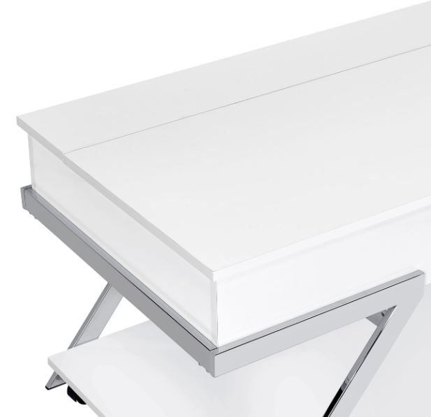 Steve Silver Co. Zena White Lift Top Cocktail Table with Casters-4
