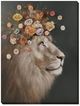 Classy Living Contemplative Majestic Floral Lion Canvas Wall Art-0