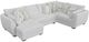 Corinthian Furniture Olympic 3-Piece Smoke U-Shape Chaise Sectional-0
