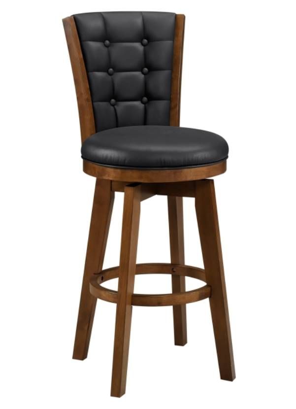 Mazin Furniture Medford Black Swivel Pub Height Chair-2