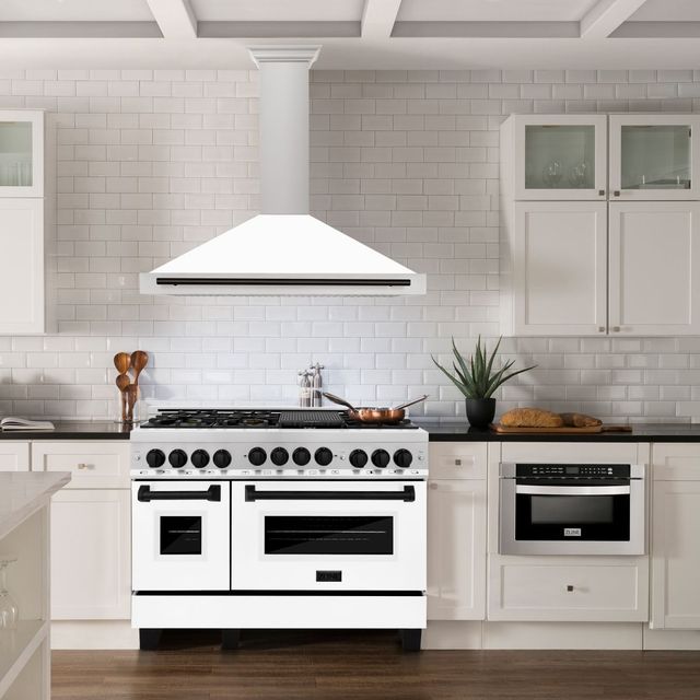ZLINE Autograph Edition 48" White Matte Wall Mounted Range Hood -1