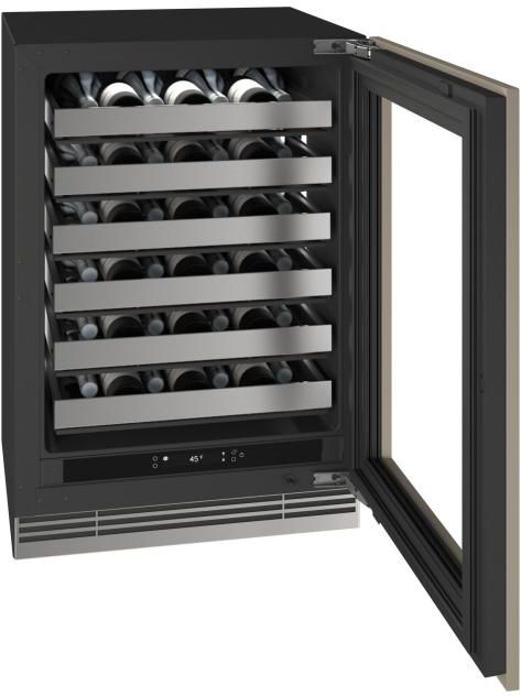 U-Line®  Home Collection 24" 5.1 Cu. Ft. Panel Ready Wine Refrigerator with Glass Door-4