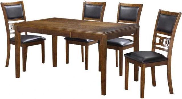 New Classic® Home Furnishings Gia 5-Piece Black/Brown Dining Table Set-0