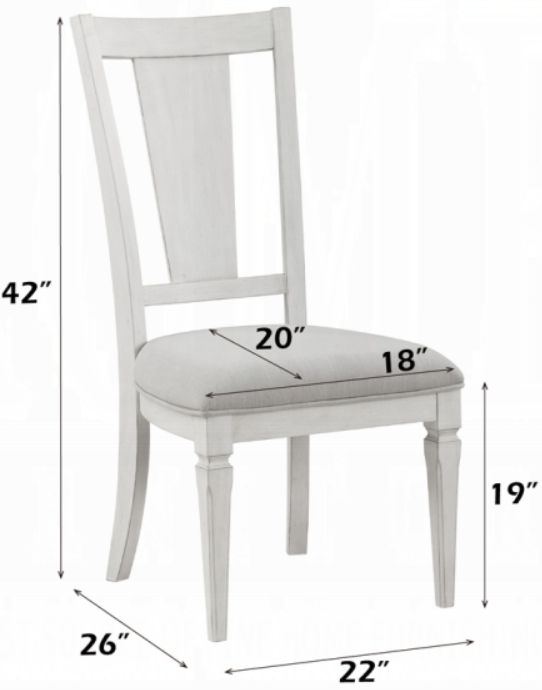ACME Furniture 2-Piece Katia Light Gray/Weathered White Dinning Side Chair Set-2