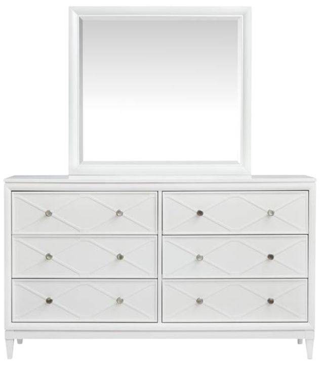 Magnussen Home® Springhouse Whisper White Double Drawer Dresser with Landscape Mirror-3