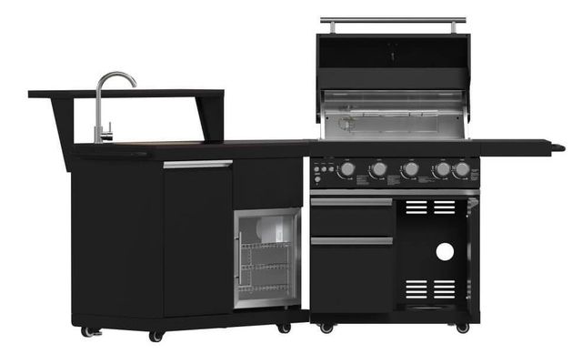 FORNO® Alta Qualita 3 Burner 90" Black Outdoor Kitchen Kit-2