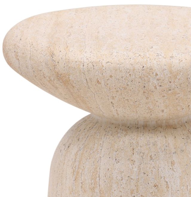 Dovetail Furniture Marcellus Faux Travertine Concrete Outdoor End Table-2