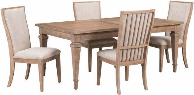 Liberty Furniture Haven Hills 5-Piece Camel Beige/Sand Optional Rectangular Dining Table Set-0