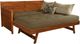 Kodiak Furniture Marisa Linen Stone/Weathered Brown Twin Daybed with Mattress and Pop Up -0