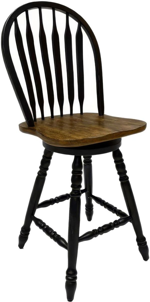 Liberty Furniture Carolina Crossing Windsor Antique Honey/Black Swivel Counter Stool-0
