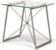 Korson Furniture Ander Glass Top End Table with Gray Metal Base-0