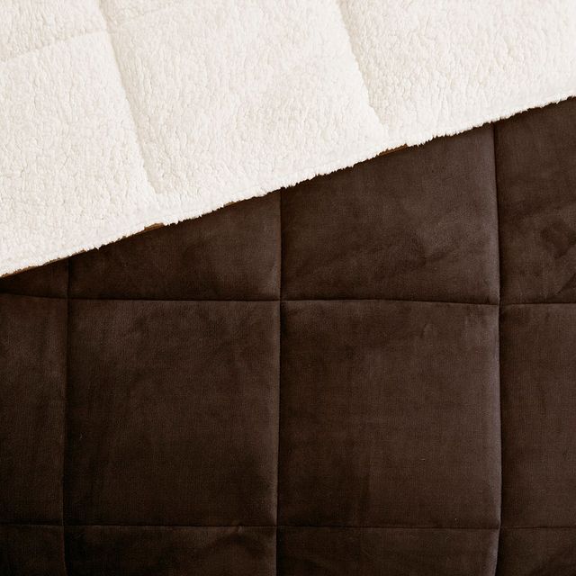 Olliix by Woolrich Alton Brown and Ivory Twin Plush to Sherpa Down Alternative Comforter Set-4