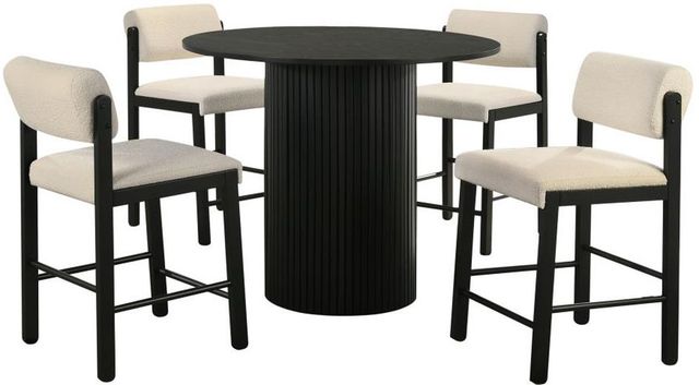 Coaster® Hamlyn 5-Piece Black/Cream Counter Dining Set-0