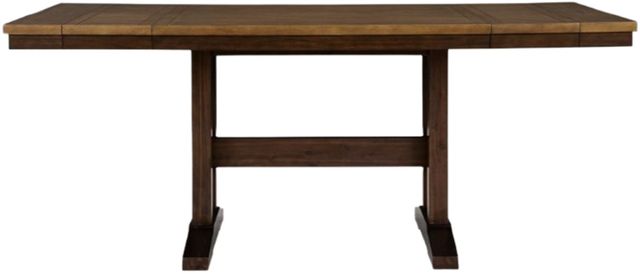 Signature Design by Ashley® Anixburg Light Brown Counter Extendable Dining Table with Dark Brown Base-1