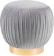 TOV Furniture Tulip Grey Velvet Ottoman-0