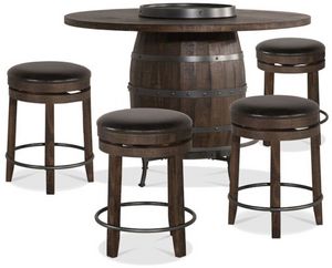 Homestead 5-Pc Dining Set with Backless Stools