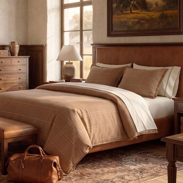 HiEnd Accents Harrington Heritage Plaid 3-Piece Saddle Brown King Bedding Bundle-1
