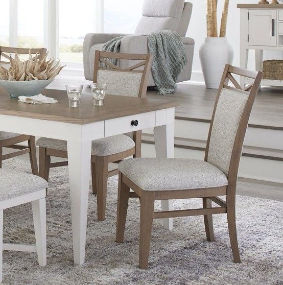 Parker House® Americana Modern 2-Piece Cotton/Weathered Natural Upholstered Dining Chair-1