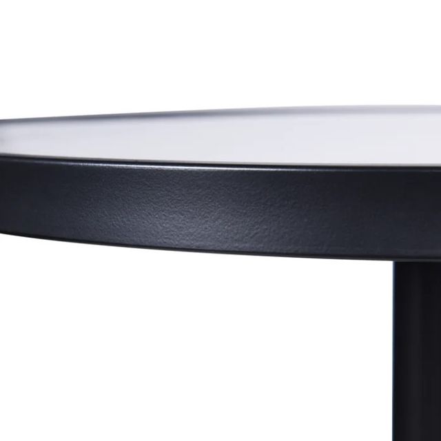 StyleCraft Matte Black Table with White Faux Marble Top Accent-2