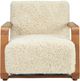 Moe's Home Collection Eckersley Cream Faux Fur Lounge Chair-1