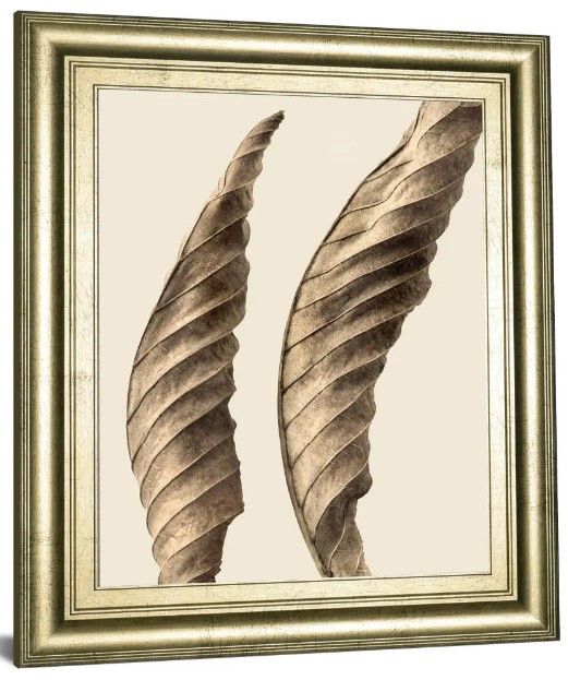 Classy Art Beige/Gold Turning Leaves I By Jeff Friesen Wall Art-0