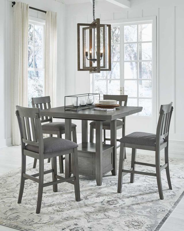 Signature Design by Ashley® Hallanden Gray 5-Piece Counter Height Dining Set-3