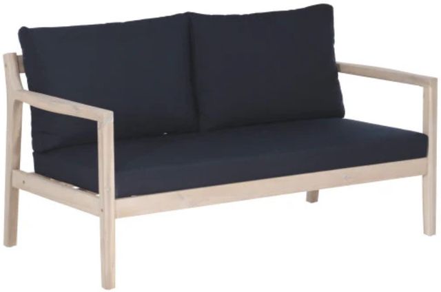 Linon Svana Navy/White Wash Fabric/Wood Outdoor Loveseat-0