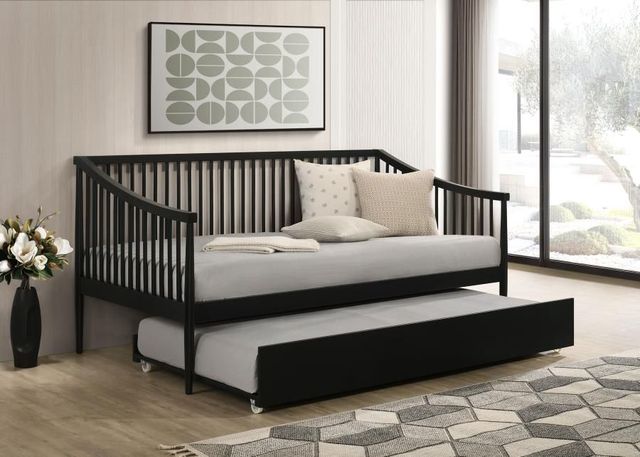 Coaster® Delgado Black Youth Twin Daybed with Trundle-1