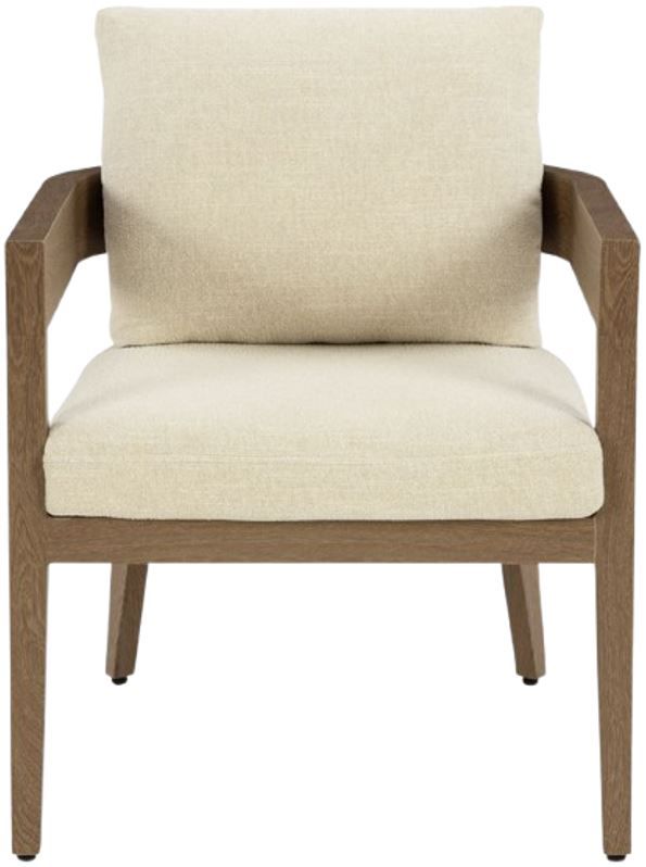 Signature Design by Ashley® Serene Bay 2-Piece Dark Brown/White Nuvella/Wooden Outdoor Dining Arm Chair-3