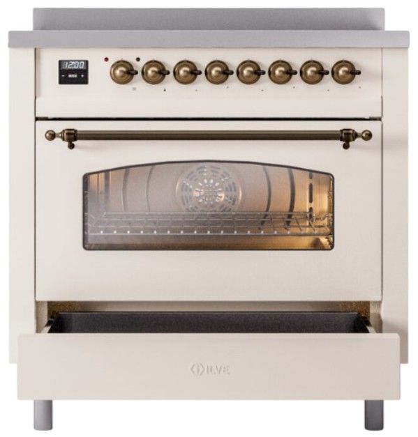 Ilve® Nostalgie II Series 36" Antique White Pro Style Induction Range-2
