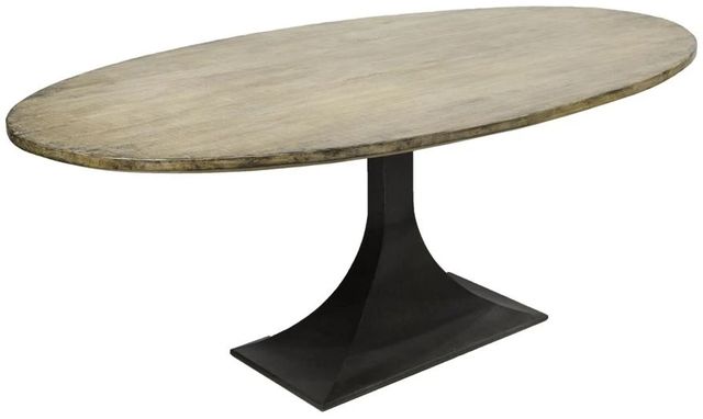 Nest Home Collections Ida/Makenzie Antique Natural Dining Table with Iron Base-0