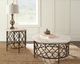 Steve Silver Co. Roland 3-Piece Yellow Top Occasional Table Set with Bronze Base-1