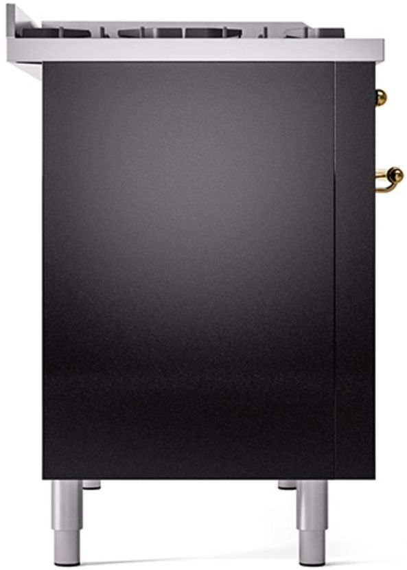 Ilve® Nostalgie II Series 48" Glossy Black Pro Style Dual Fuel Range-3