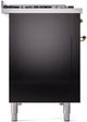 Ilve® Nostalgie II Series 48" Glossy Black Pro Style Dual Fuel Range-3