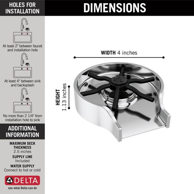 Delta Other Chrome Metal Glass Rinser-2