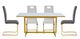 Mazin Furniture Althea White Dining Table with Gold Base-3