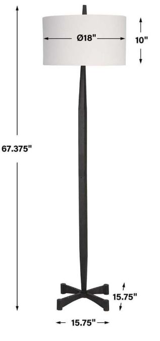Uttermost® Counteract Aged Black Floor Lamp-2