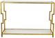Zeugma Imports Glass Top Console Table with Gold Frame -1