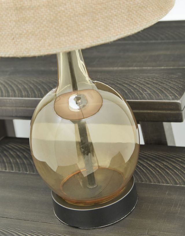 Signature Design by Ashley® Arlomore Amber Glass Table Lamp-1