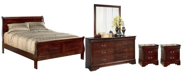 Signature Design by Ashley® Alisdair 5-Piece Dark Brown Queen Sleigh Bed Set-0