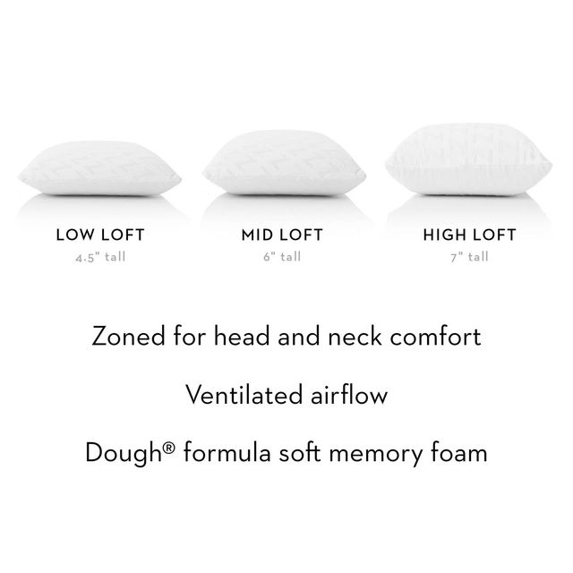 Malouf® Z® Zoned Dough® Low Loft Plush Pillow-3