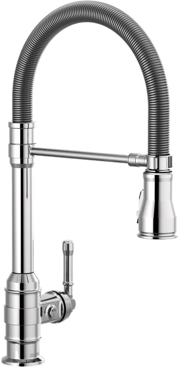 Delta Broderick® Chrome Single Handle Kitchen Faucet with Spring Spout-0