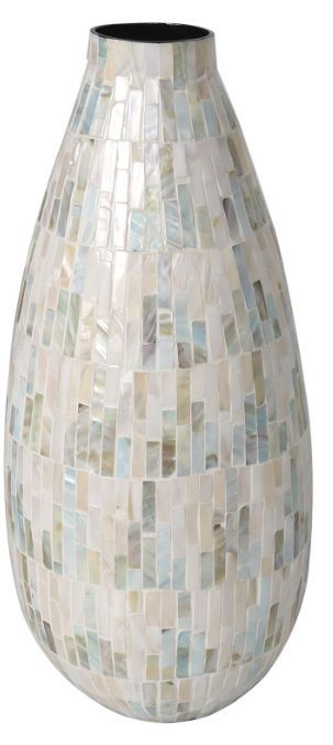 Deco Marche White 19" Mother of Pearl Vase-1