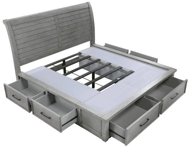 Homelegance® Logandale Antique Gray California King Sleigh Storage Bed-3