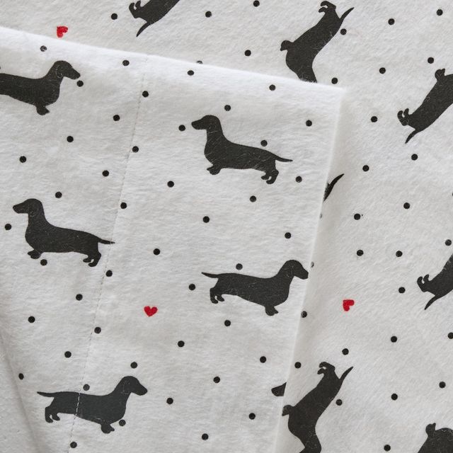 Olliix by True North by Sleep Philosophy Black Dogs King Cozy 100% Cotton Flannel Printed Sheet Set-2