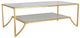 Ella Home Elite Glass Top Coffee Table with Royal Gold Metal Base-0