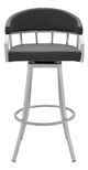 Armen Living Palmdale Brushed Stainless Steel Swivel Bar and Counter Stool-1