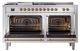 Ilve® Nostalgie II Noblesse 60'' Stainless Steel Pro Style Dual Fuel Range with Brass Trim-1