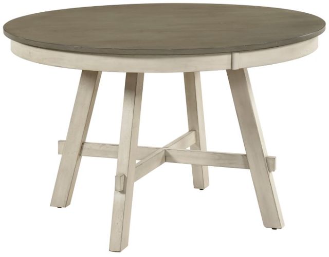Homelegance® Ogden Brown Round Dining Table with White Base-0