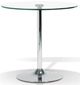 Korson Furniture Fifi Round Glass Top Bistro Table with Polished Stainless Steel Base-0